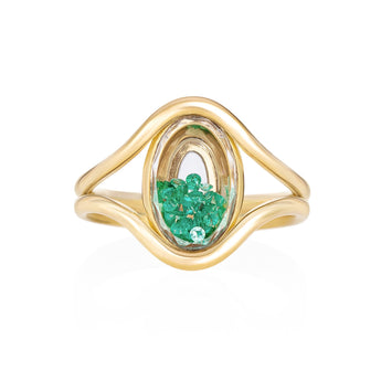 Cascavel Oval Ring Petite Emerald Ring - Moritz Glik diamonds Ready to Ship Cascavel