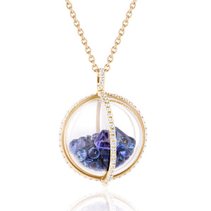 Globe 20 Necklace Blue Necklaces - Moritz Glik sapphires Ready to Ship