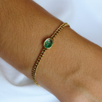 Unidinho Oval Bracelet Petite Emerald Bracelets - Moritz Glik Ready to Ship emeralds