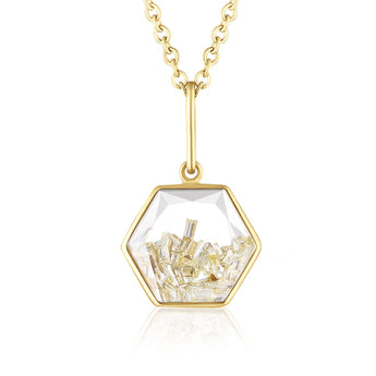 Hexagon Diamond Shaker Pendant Necklaces - Moritz Glik Kaleidoscope Colors Core