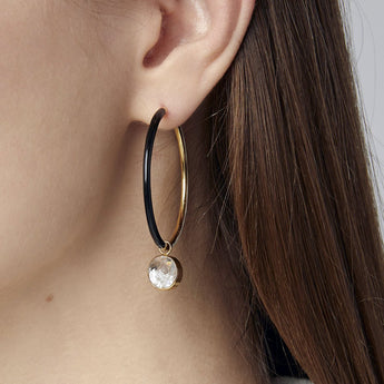 Reversible Enamel Hoops Earrings - Moritz Glik Enamel fall edit diamonds