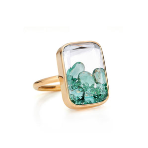 Ten Fourteen Emerald Rose Cut Rings - Moritz Glik Core emeralds Colors