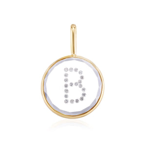 Vitrô Diamond Initial Charm - Medium Necklaces - Moritz Glik Charms Customize Yours black diamond