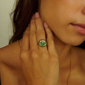Antique 12 Ring Emerald Rings - Moritz Glik Ready to Ship emeralds