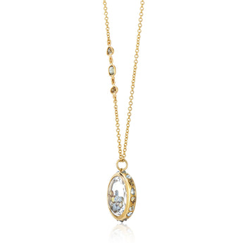 Antique 18 Necklace Yellow Necklace - Moritz Glik Ready to Ship Yellow Rose Cut diamonds