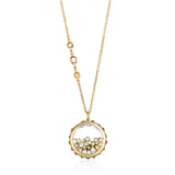Antique 18 Necklace Yellow Necklace - Moritz Glik Ready to Ship Yellow Rose Cut diamonds