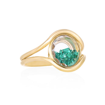 Cascavel Circle Ring Medio Emerald Ring - Moritz Glik diamonds Ready to Ship Cascavel