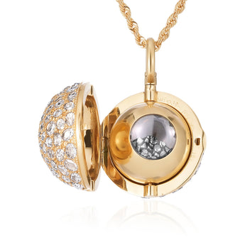 Disco Ball Locket Necklace Necklace - Moritz Glik diamonds Paraíba Tourmaline black diamond
