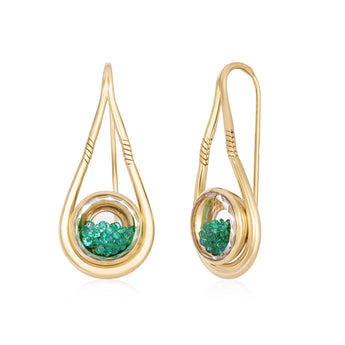 Garoa Drop Earrings Emerald Earrings - Moritz Glik diamonds Ready to Ship Cascavel