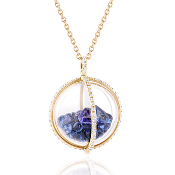 Globe 20 Necklace Blue Necklaces - Moritz Glik sapphires Ready to Ship