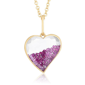 Afago Ruby Pendant Necklaces - Moritz Glik Heart rubies Elos