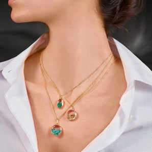 Core 18 Yellow Pendant Necklaces - Moritz Glik diamonds Kaleidoscope Colors Core