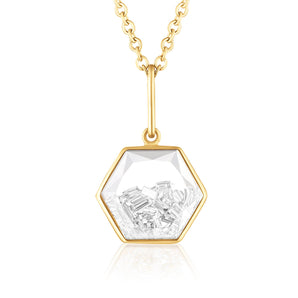 Hexagon Shaker Pendant Necklace - Moritz Glik diamonds Core