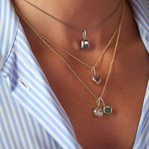 Naipe Ruby Charm Necklaces - Moritz Glik Heart Ready to Ship Charm